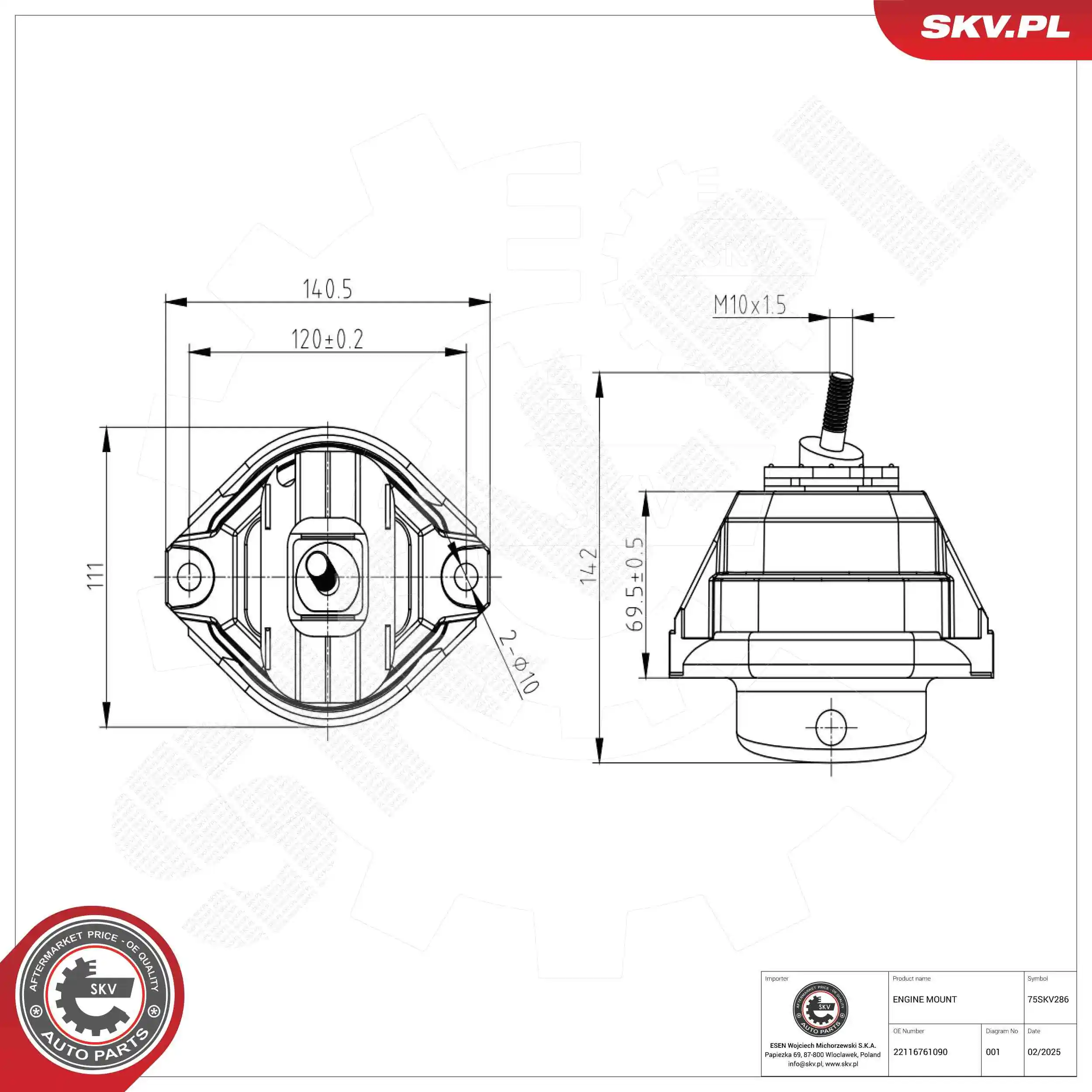 Mounting, engine